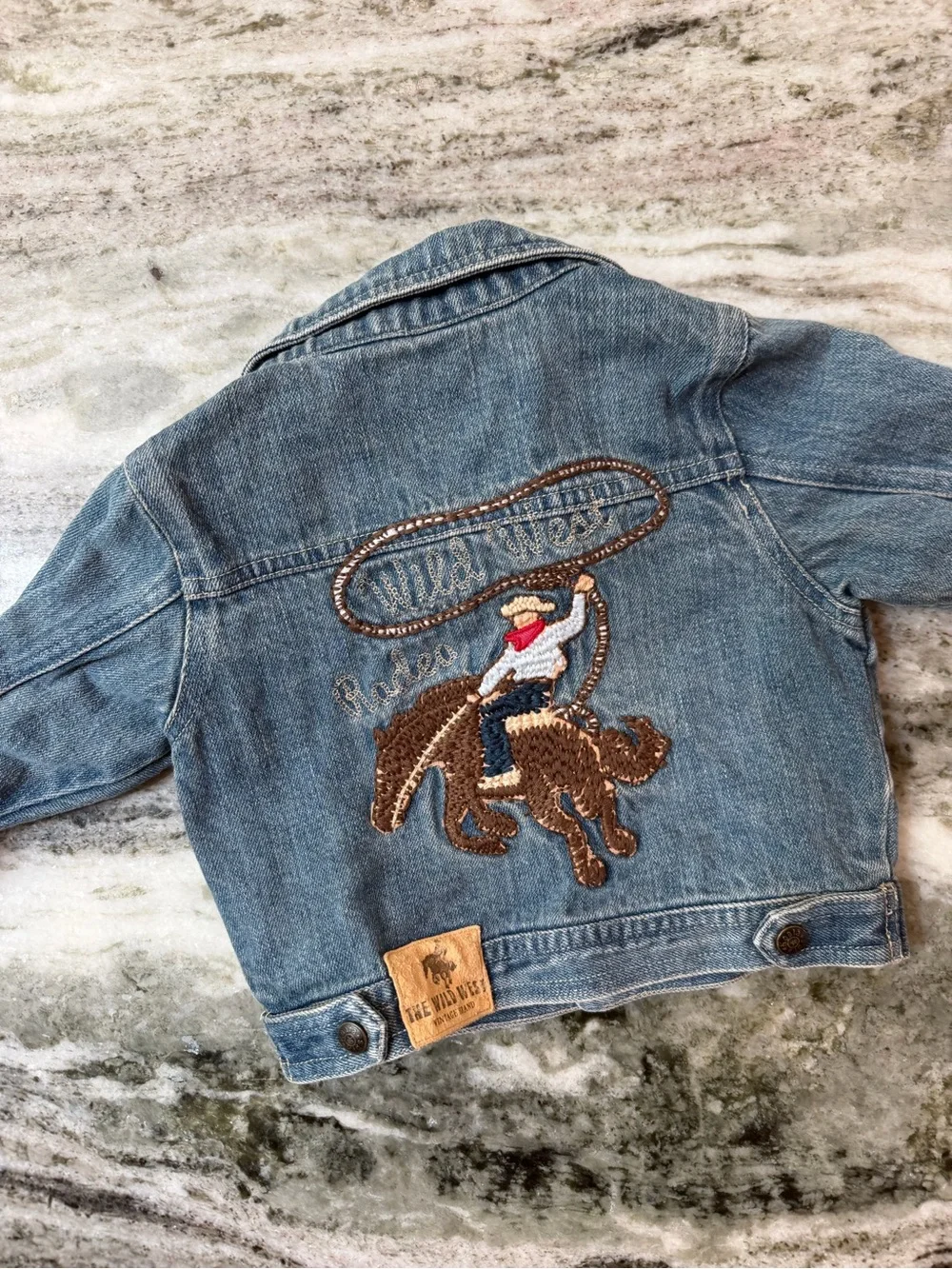 Koala Kids Blue Denim Jean Jacket with Rodeo Embroidery Western Vibes
